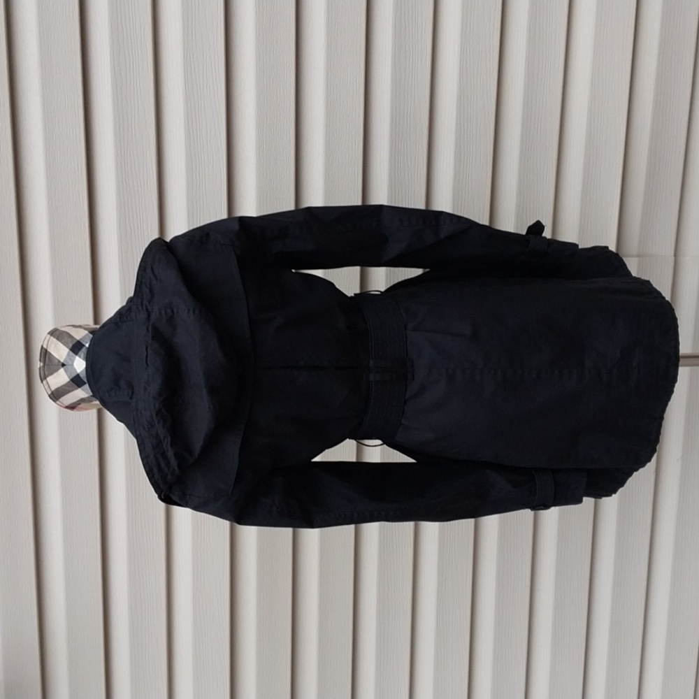 Burberry Black Trench Coat with Check Lining - Picture 6 of 14
